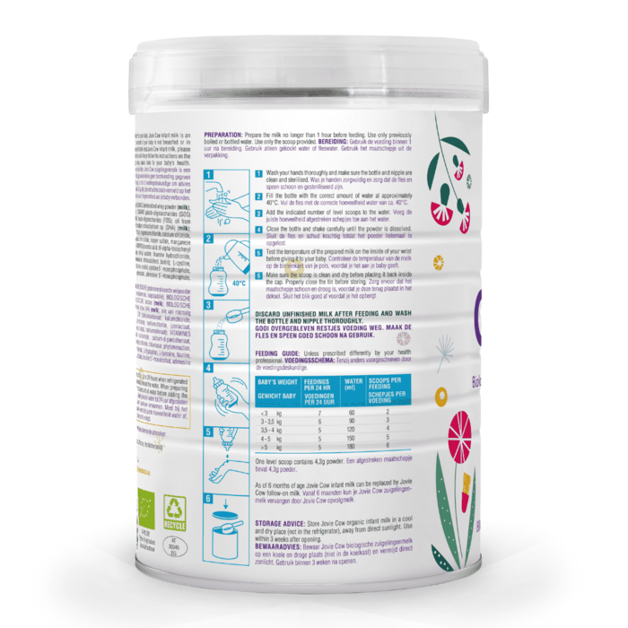 Jovie Stage 1 Organic Cow Milk Formula