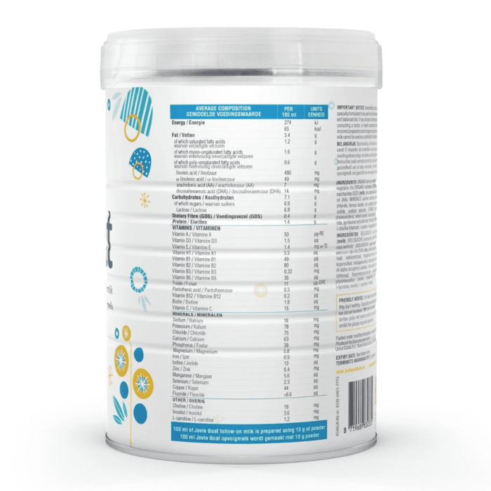 Jovie Stage 2 Organic Goat Milk Formula