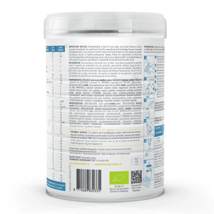 Jovie Stage 2 Organic Goat Milk Formula