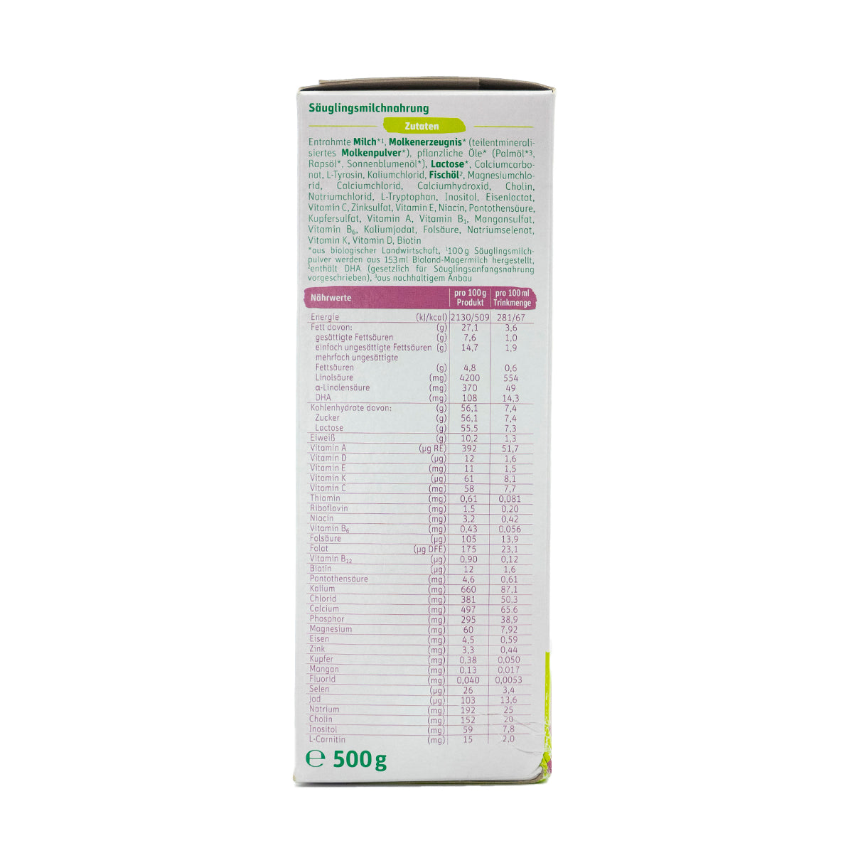 Lebenswert Organic Infant Formula Stage 1